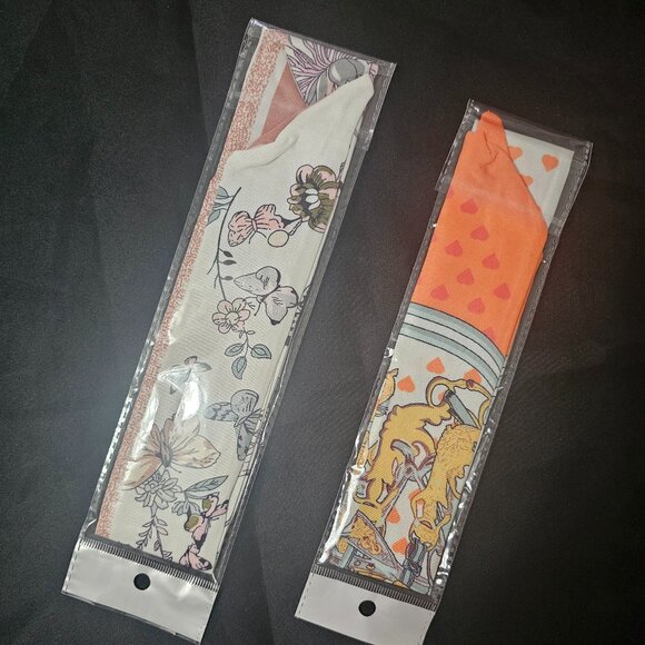 NEW Twilly Orange Beige Yellow 33.5x2 inches & Pink Lavender Gray 38x2.25 inches - Picture 4 of 5